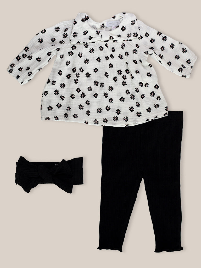 Set B&W Daisies